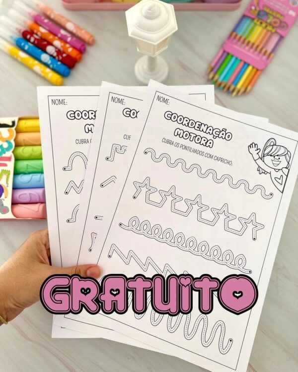 *Atividade gratuita para trabalhar coordenação motora com as crianças da Educação Infantil e das séries iniciais do Ensino Fundamental*📝✨   