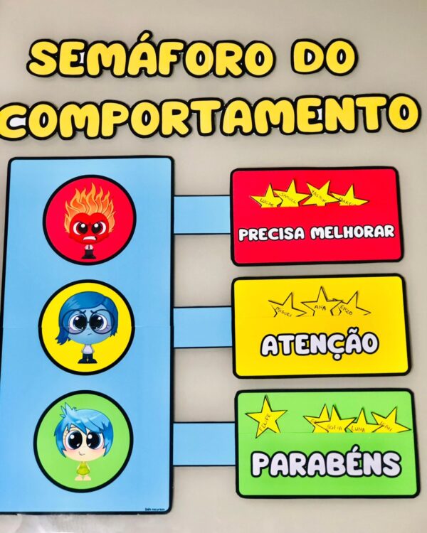 SEMÁFORO DO COMPORTAMENTO DIVERTIDA MENTE 🧠✨❤️💛💚*