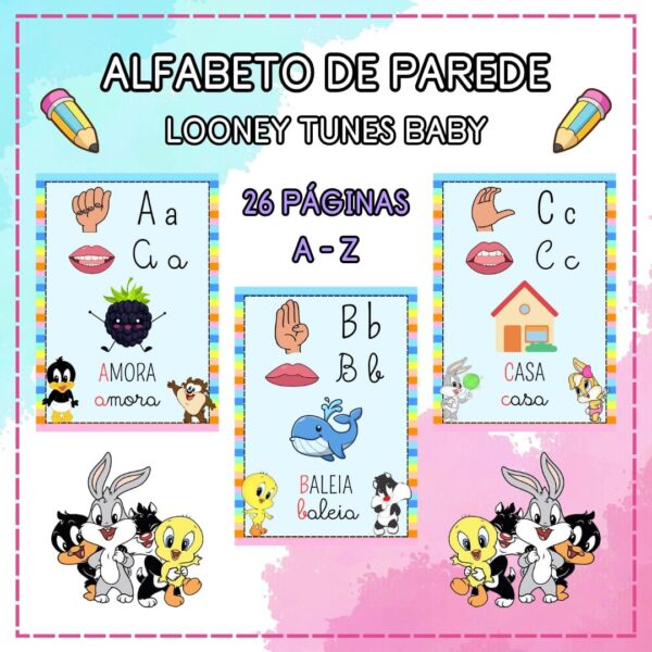 ALFABETO DE PAREDE - LOONEY TUNES BABY 💙❤️✨