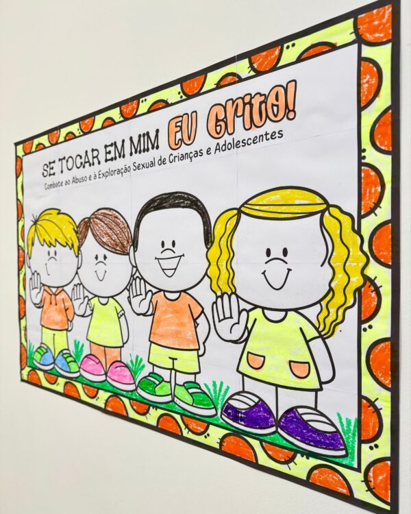 Cartaz colaborativo para colorir para trabalhar o tema “Maio Laranja” 🧡✨ - Imagem 5