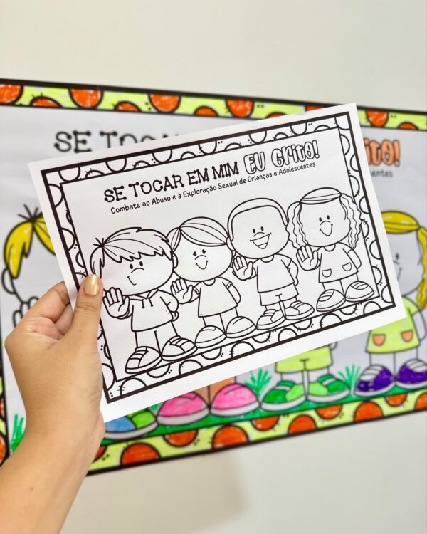 Cartaz colaborativo para colorir para trabalhar o tema “Maio Laranja” 🧡✨ - Imagem 4