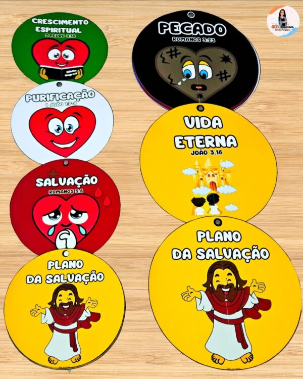 *RECURSO VISUAL COM AS CORES DO  PLANO DA SALVAÇÃO 💛🖤❤️🤍💚✨*