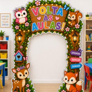 *PAINEL PORTAL FLORESTA ENCANTADA VOLTA ÀS AULAS 🪄🦊🐿️🌸✨*