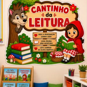 *CANTINHO DA LEITURA CHAPÉUZINHO VERMELHO 🐺❤️✨*