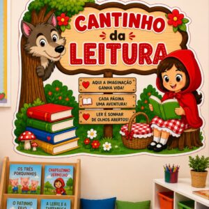 *CANTINHO DA LEITURA CHAPÉUZINHO VERMELHO 🐺❤️✨*
