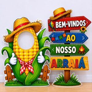 *KIT TOTENS MILHO + PLAQUINHA DE BEM-VINDOS 🌽✨*