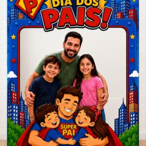 *PAINEL FOTO DIA DOS PAIS TEMA SUPER HERÓI ❤️🦸🏻‍♂️✨*