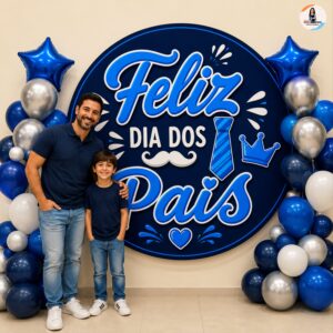 *PAINEL REDONDO  FELIZ DIA DOS PAIS 💙🩵✨*