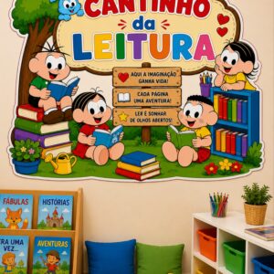 *CANTINHO DA LEITURA TURMA DA MÔNICA 2 🍉❤️📚✨*
