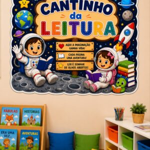 *CANTINHO DA LEITURA TEMA ASTRONAUTA 2👩🏽‍🚀🌑☄️📚✨*