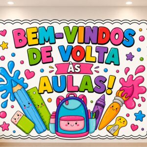 *PAINEL BEM-VINDOS DE VOLTA ÀS AULAS  MATERIAIS 📚✏️🎨❤️✨*