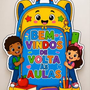 *PAINEL MOCHILA TOTEM DE VOLTA ÀS AULAS ❤️ 📚✏️✨*
