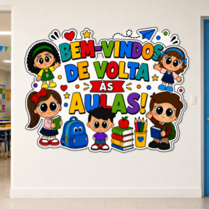 *PAINEL BEM-VINDOS DE VOLTA ÀS AULAS CRIANÇAS 📚✏️❤️✨*
