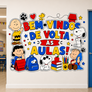 *PAINEL BEM-VINDOS DE VOLTA ÀS AULAS SNOOPY 🐶📚✏️❤️✨*