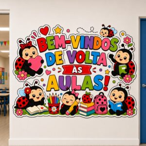 *PAINEL BEM-VINDOS DE VOLTA ÀS AULAS JOANINHA 🐞🌸📚✏️❤️✨*