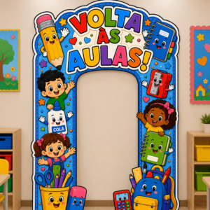 *PAINEL PORTAL  DE VOLTA ÀS AULAS MATERIAIS 💙📝📚✏️✨*