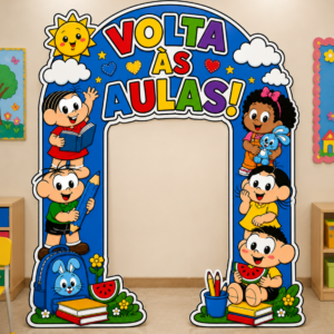 *PAINEL PORTAL  DE VOLTA ÀS AULAS TURMA DA MÔNICA ❤️🍉📝📚✏️✨*