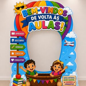 *PAINEL BALÃO BEM-VINDOS DE VOLTA ÀS AULAS CRIANÇAS 📚✏️❤️✨*