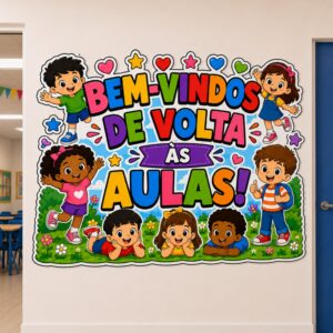 *PAINEL BEM-VINDOS DE VOLTA ÀS AULAS CRIANÇAS  2📚✏️❤️✨*
