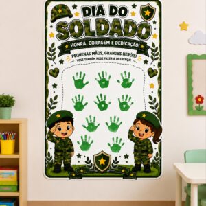 *PAINEL INTERATIVO MÃOZINHAS DE TINTA GUACHE DIA DO SOLDADO🪖💚✨*
