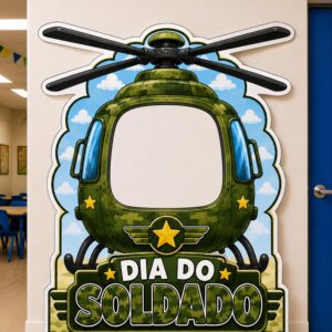 *PAINEL INTERATIVO HELICÓPTERO DIA DO SOLDADO🪖💚✨*