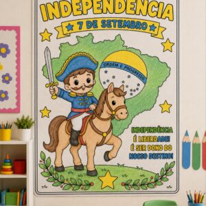 *PAINEL DIA DA INDEPENDÊNCIA PARA COLORIR 🇧🇷💚✨*