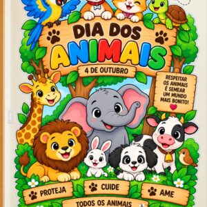 *PAINEL DE PAREDE DIA DOS ANIMAIS 🦒🦁🐶🐮❤️✨*