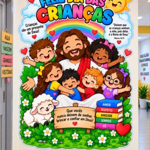 *PAINEL DIA DAS CRIANÇAS, JESUS E AS CRIANÇAS ❤️✨*