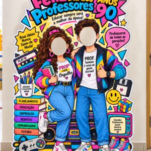 *PAINEL TOTEM INTERATIVO DIA DOS PROFESSORES ANOS 90 🛼🎮📻❤️✨*