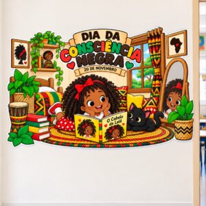 *PAINEL DE PAREDE DIA DA CONSCIÊNCIA NEGRA "O Cabelo de lelê"👩🏾‍🦱❤️✨*