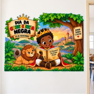 *PAINEL DE PAREDE DIA DA CONSCIÊNCIA NEGRA"O Pequeno príncipe preto"🧡👑✨*