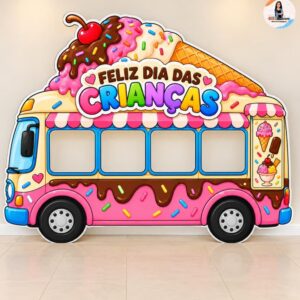 *PAINEL  INTERATIVO CARRO DO SORVETE DIA DAS CRIANÇAS 🍦🍨🚐❤️✨*