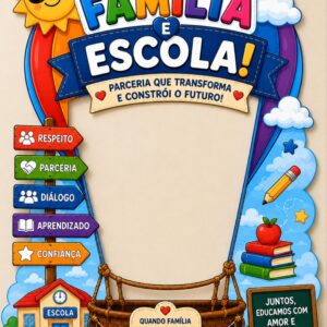 *PAINEL BALÃO FAMÍLIA E ESCOLA 🏫❤️✨*