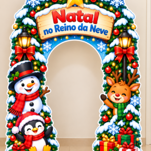 *PAINEL ARCO NATAL NO REINO DA NEVE ☃️❄️🐧🩵✨*