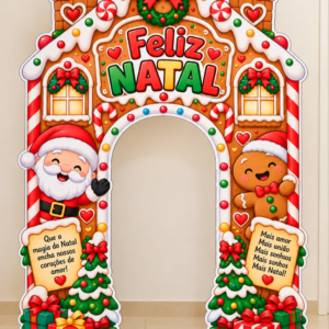 *PAINEL ARCO NATAL CASA DE BISCOITOS 🍪🎅🏼❤️✨*
