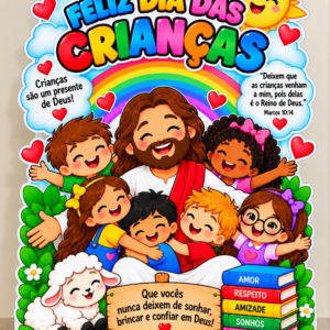 *PAINEL TOTEM DIA DAS CRIANÇAS, JESUS E AS CRIANÇAS ❤️✨*