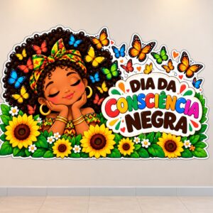*PAINEL DE PAREDE DIA DA CONSCIÊNCIA NEGRA BORBOLETAS🦋🌻🤎✊🏾✊🏿✊🏽✨*