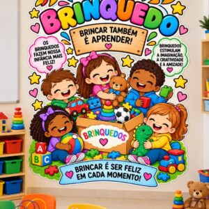 *PAINEL DE PAREDE DIA DOS BRINQUEDOS 🛻🧸🪅❤️✨*