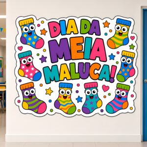 *PAINEL DE PAREDE DIA DA MEIA MALUCA 🧦🤪❤️✨*