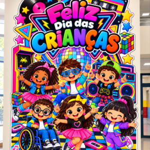 *PAINEL DIA DAS CRIANÇAS ANOS 80 INCLUSÃO 🛼💿🛹📻🧩💜✨*