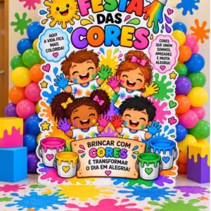 *PAINEL DE PAREDE FESTA DAS CORES 🎨🫟🖌️❤️✨*