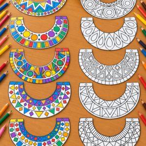 *COLARES AFRICANOS PARA COLORIR 🤎🎨🖌️✨*